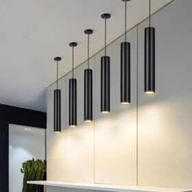 Pendul Cilindic LED Pe Cablu Ajustabil Lumina Neutra / Culoare Negru C3001/BK