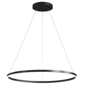 Lustra LED Negru Ring 1, 3 Tipuri de lumina, 800mm