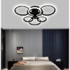 Lustra LED Slim Ring ,6 Brate , Telecomanda, Intensitate Reglabila, Negru G3373/3+3 BK