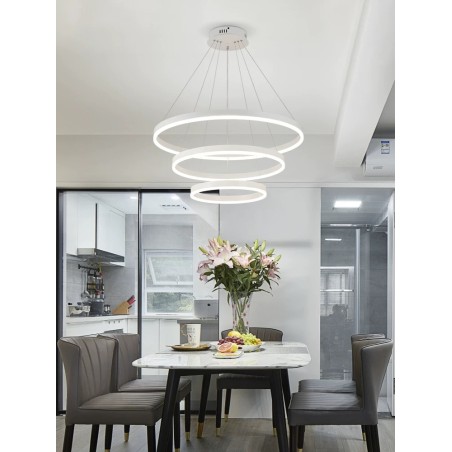 Alternative view of Lustra LED Alb Minimalist Ring cu Telecomanda lumina/rece/calda/neutra intensitate reglabila C 2557/3 WT