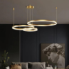 Lustra LED Ring Gold 3 Segmente, cu telecomanda