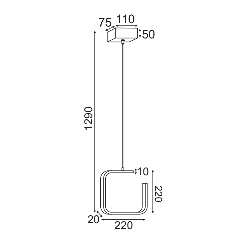 Alternative view of Pendul suspendat V27LEDP22WH 8W