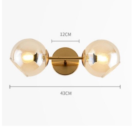 Alternative view of Aplica De Tavan Perete Glob Sticla Transparent E27x2 MX903/2