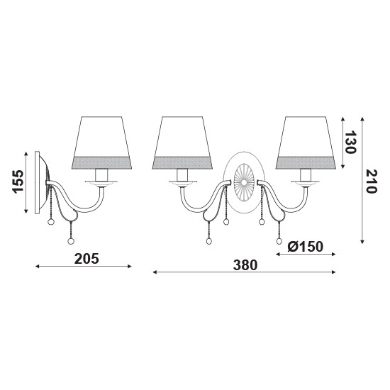 Alternative view of Aplica De Perete EG167282WBW 2XE14