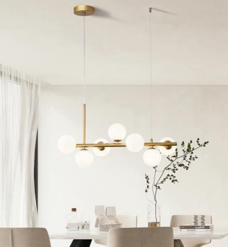 Lustra Moderna cu 7 Glob Alb Mat G9