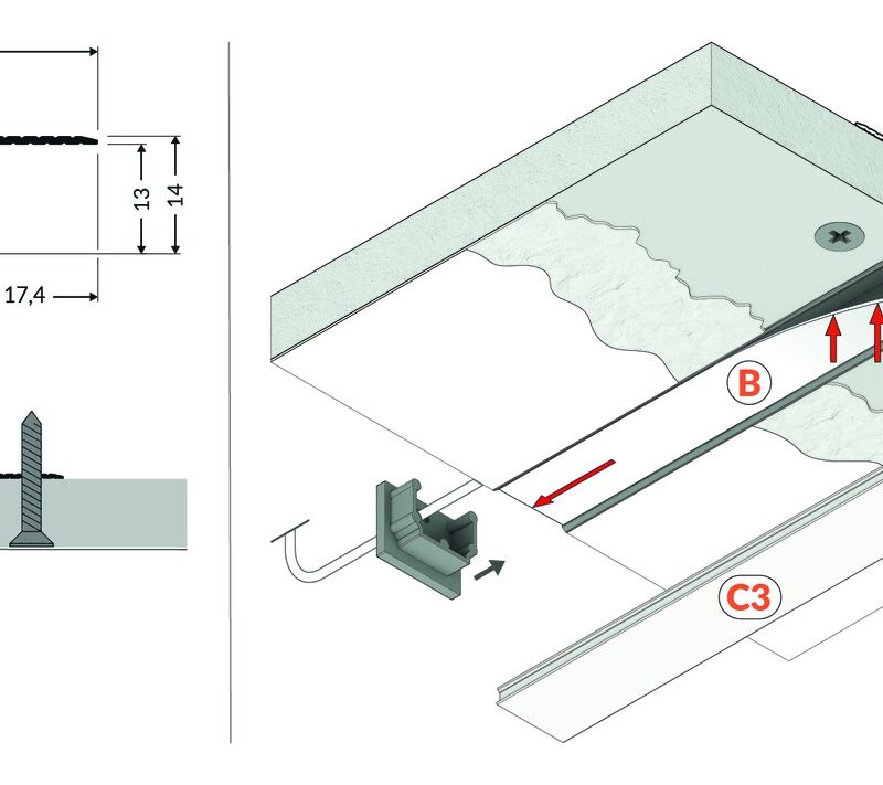 Alternative view of Profil incastrat sub tencuiala 2M