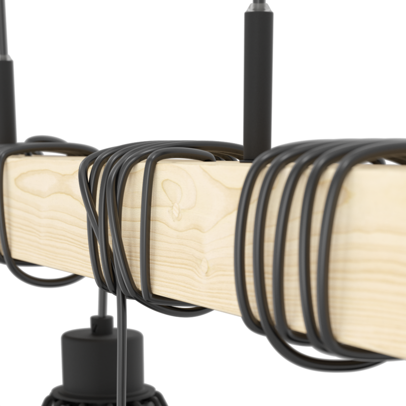 Alternative view of Lustra cu Lemn Rustic E27, 4X60W