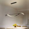 Lustra LED Negru Minimalist cu Telecomanda