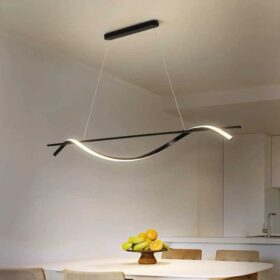 Lustra LED Negru Minimalist cu Telecomanda