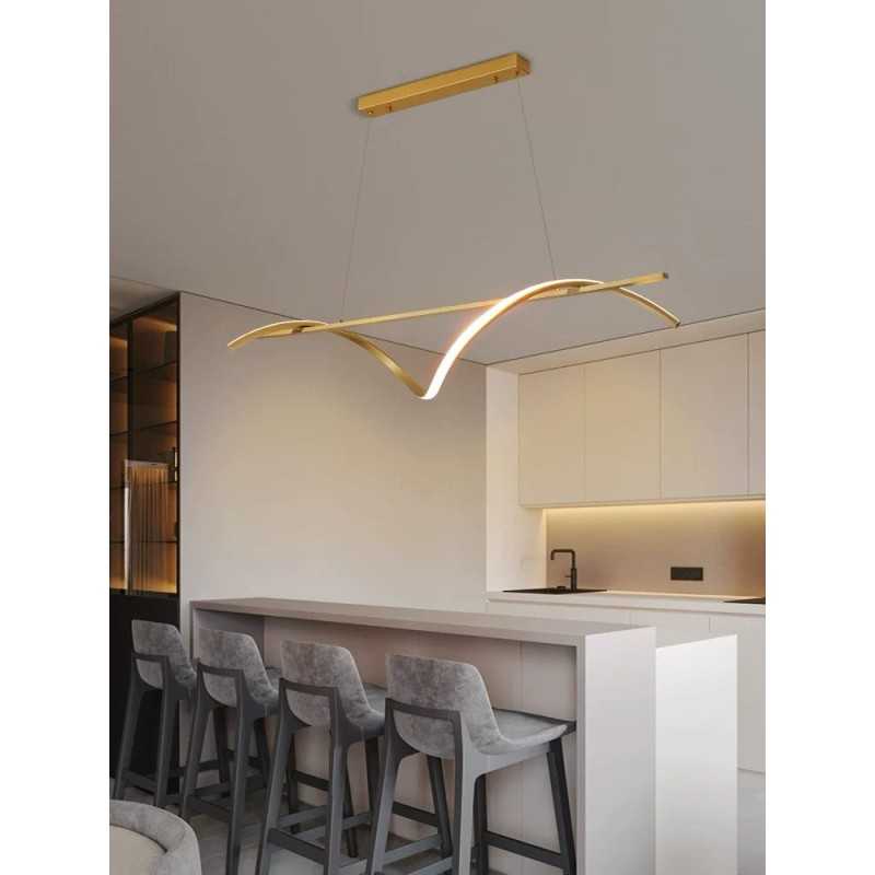 Alternative view of Lustra LED Gold Minimalist cu Telecomanda