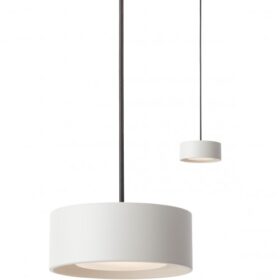 Pendul LED, din metal vopsit alb mat