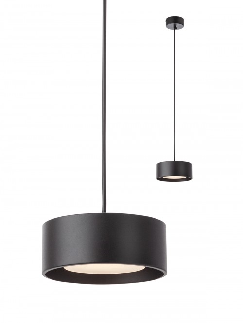 Pendul LED, din metal vopsit negru mat
