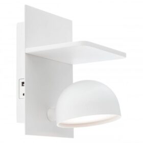 Aplica LED Seibi cu spot orientabil si USB Alb Mat