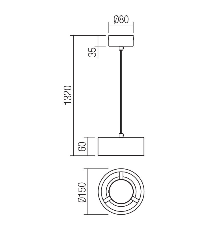 Alternative view of Pendul LED, din metal vopsit negru mat