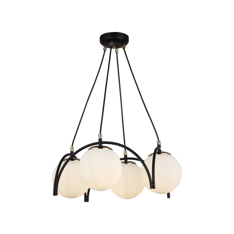 Lustra cu 4 globuri 4xE27, Negru