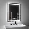 Oglinda LED Senzor, Dezaburire si Ceas 45x60cm DVB-W09SS