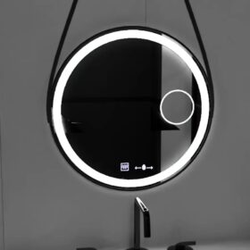 Oglinda LED Senzor, Dezaburire, Rama Neagra 60x60cm DVB-D019/60