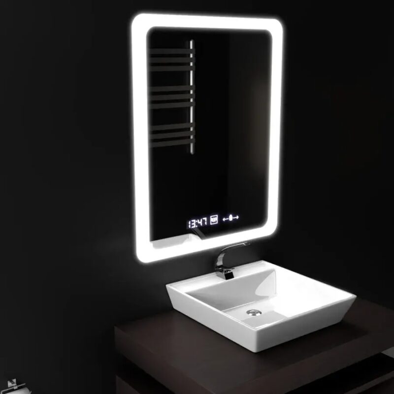 Oglinda LED Senzor, Dezaburire Ceas 60x80cm DVB-D048