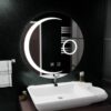 Oglinda LED OLLIE Rotunda, 60cm, Sistem Dezaburire, Dimabila
