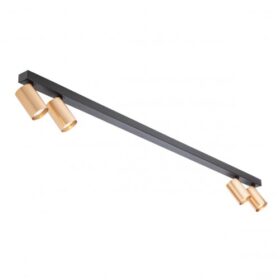 Sina spoturi negru/aur mat, 4XGU10, L.118 cm