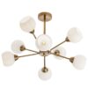 Lustra Pluri, 4 x E27, bronz antic + alb opal