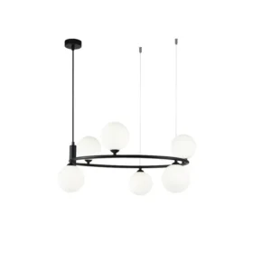 Lustra Cu 6 Abajururi 6 x G9 Neagra