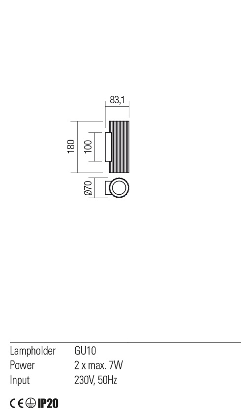 Resigilat –Aplică Redo Delphi 2xGU10 Auriu, Cupru 01-2583 - imagine 2