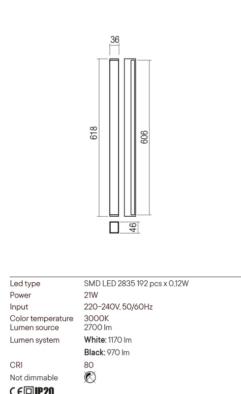 Alternative view of Aplică Redo Plot 01-2762 LED 21W 3000K Alb