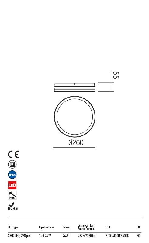 Alternative view of Plafonieră Redo LED 24W 3000 – 6500K Gri 90290