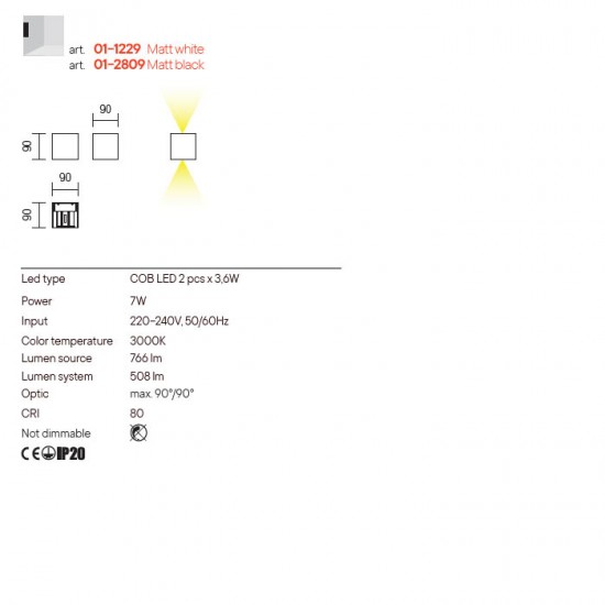 Alternative view of Resigilata-Aplica Redo Amplitude, negru mat, LED, 7W, 3000K, 01-2809