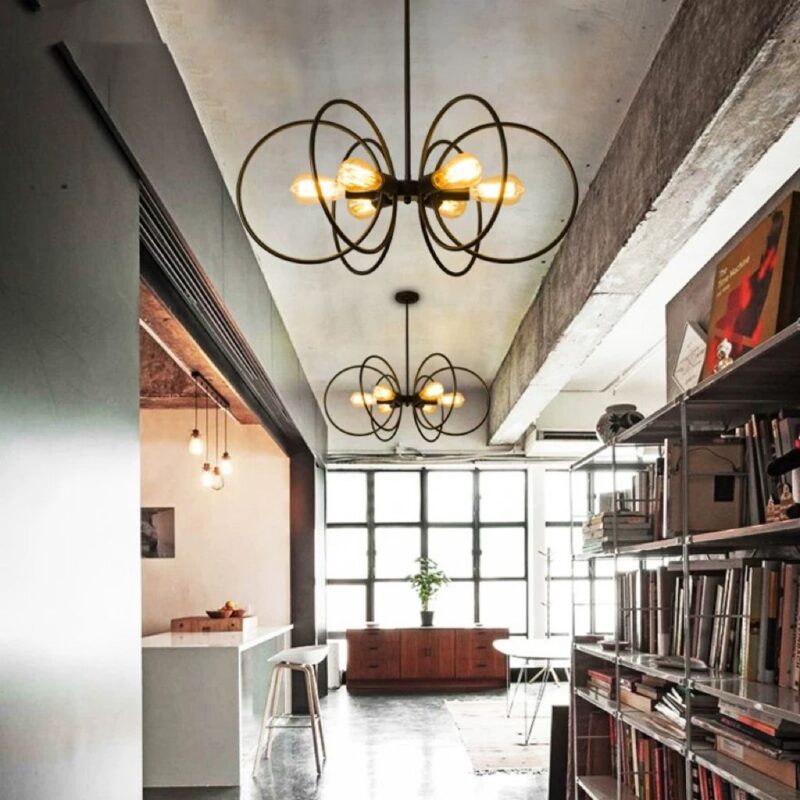 Alternative view of Lustra Retro Metalica, Neagra, E27×6