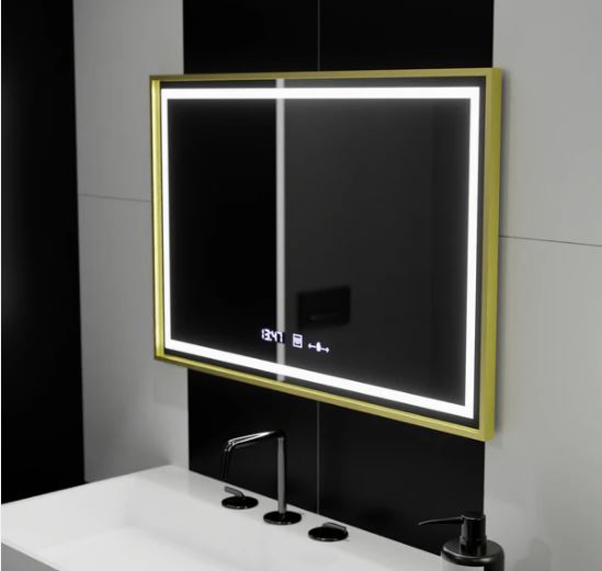 Oglinda LED cu Senzor ROYAL , Sistem Dezaburire, Termometru și Ceas, 120x80 cm, Lumina Rece/Calda/Neutră Dimabilă
