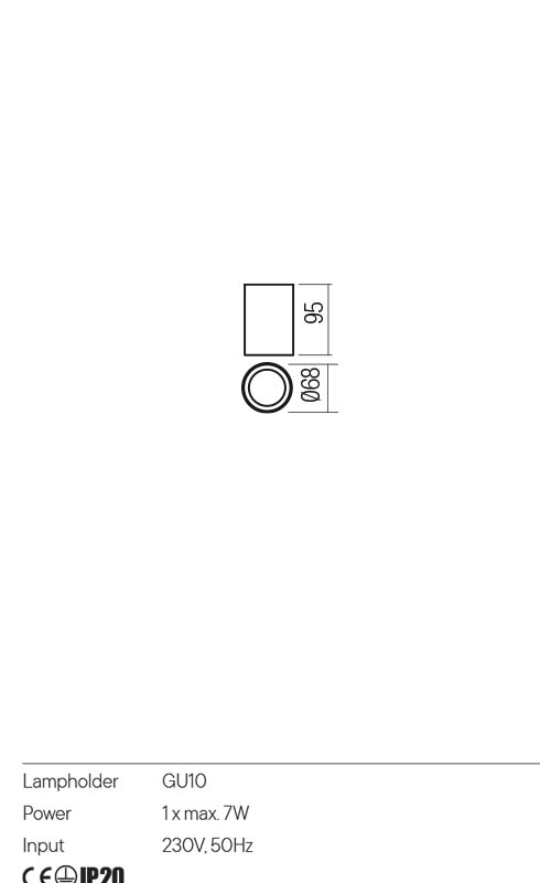 Alternative view of Spot Aplicat, Cilindric auriu - CORINTH 01-3423