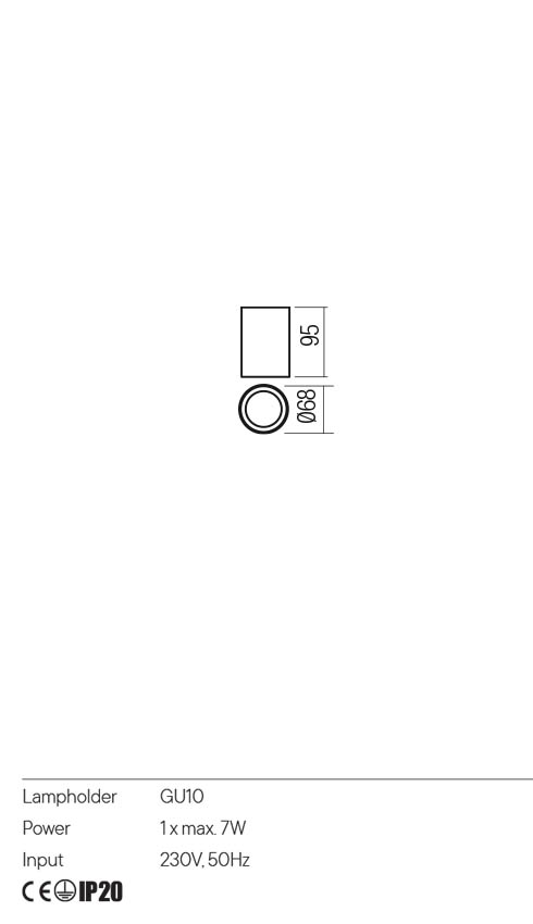 Spot Aplicat, Cilindric auriu - CORINTH 01-3423 - imagine 2