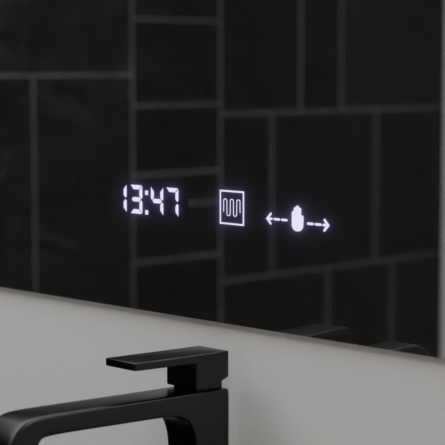Oglinda LED100x75 – Lupa Cosmetica, Sistem Dezaburire, Termometru si Ceas, Dimabila - imagine 2