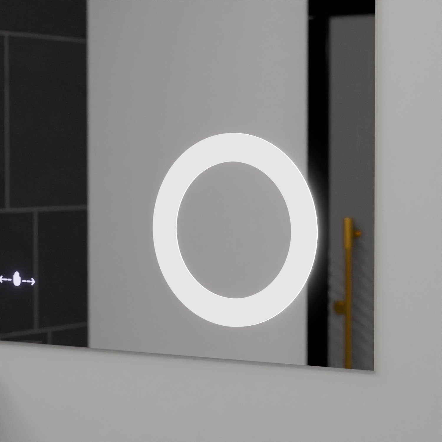Oglinda LED100x75 – Lupa Cosmetica, Sistem Dezaburire, Termometru si Ceas, Dimabila - imagine 3