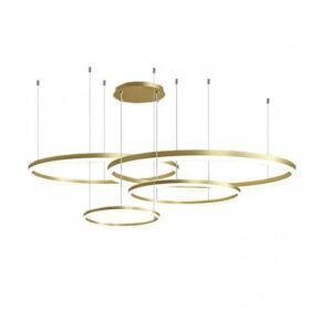 Lustra LED Ring Gold 4 Segmente, cu telecomanda
