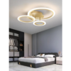 Lustra LED Gold 3 Cercuri cu Telecomanda wifi 3 tipuri lumina Intensitate reglabila
