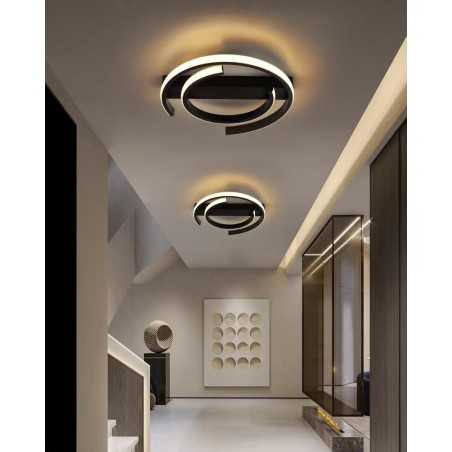 Alternative view of Aplica LED Semi ring 2 Neagra, 30cm,3 Tipuri lumina