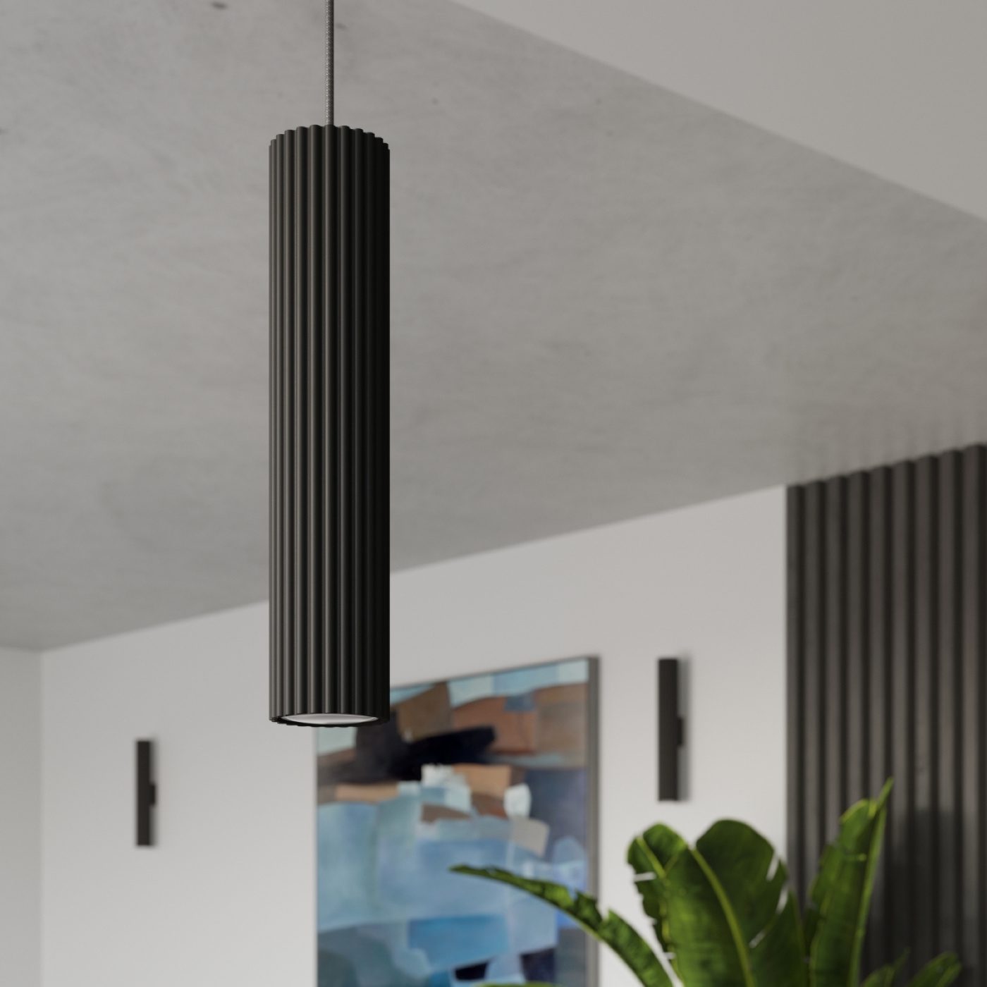 Pendul cilindric KARBON 3 Negru - imagine 4