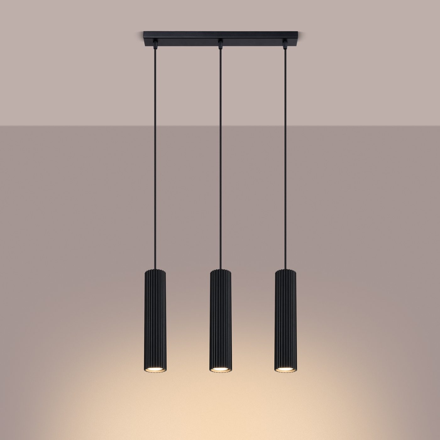 Pendul cilindric KARBON 3 Negru - imagine 2