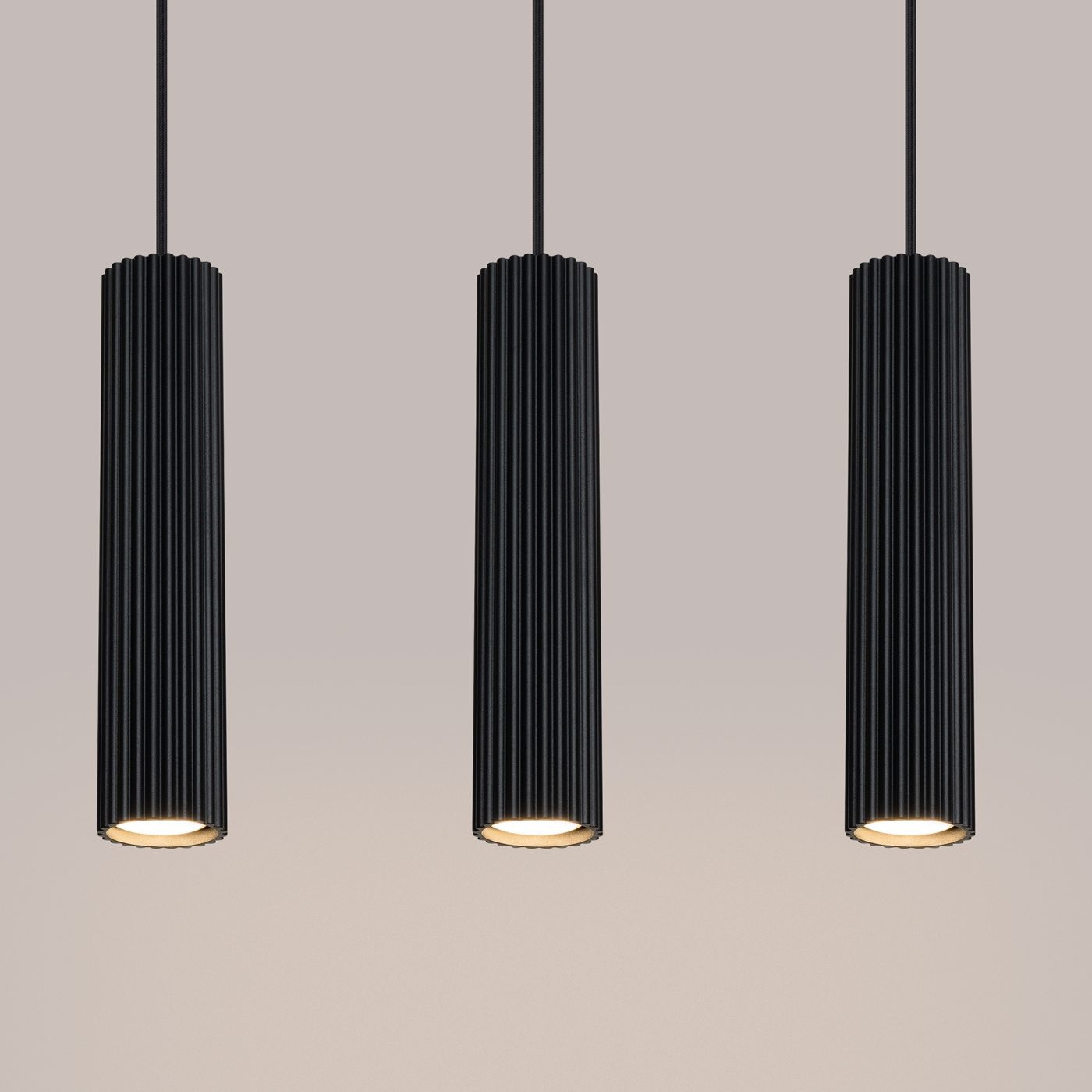 Pendul cilindric KARBON 3 Negru - imagine 3