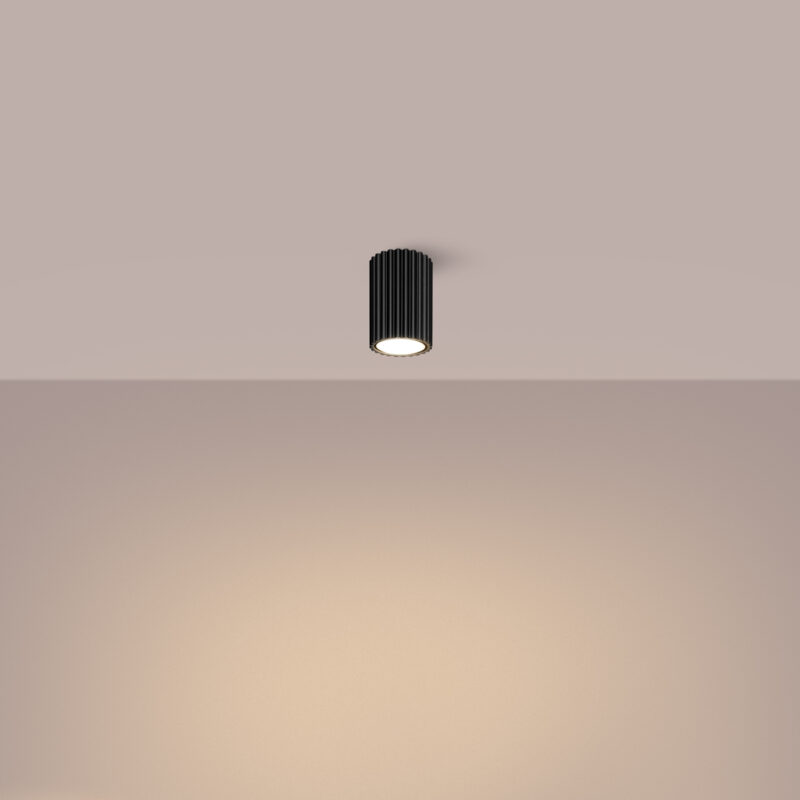 Alternative view of Spot aplicat cilindric KARBON 10 negru