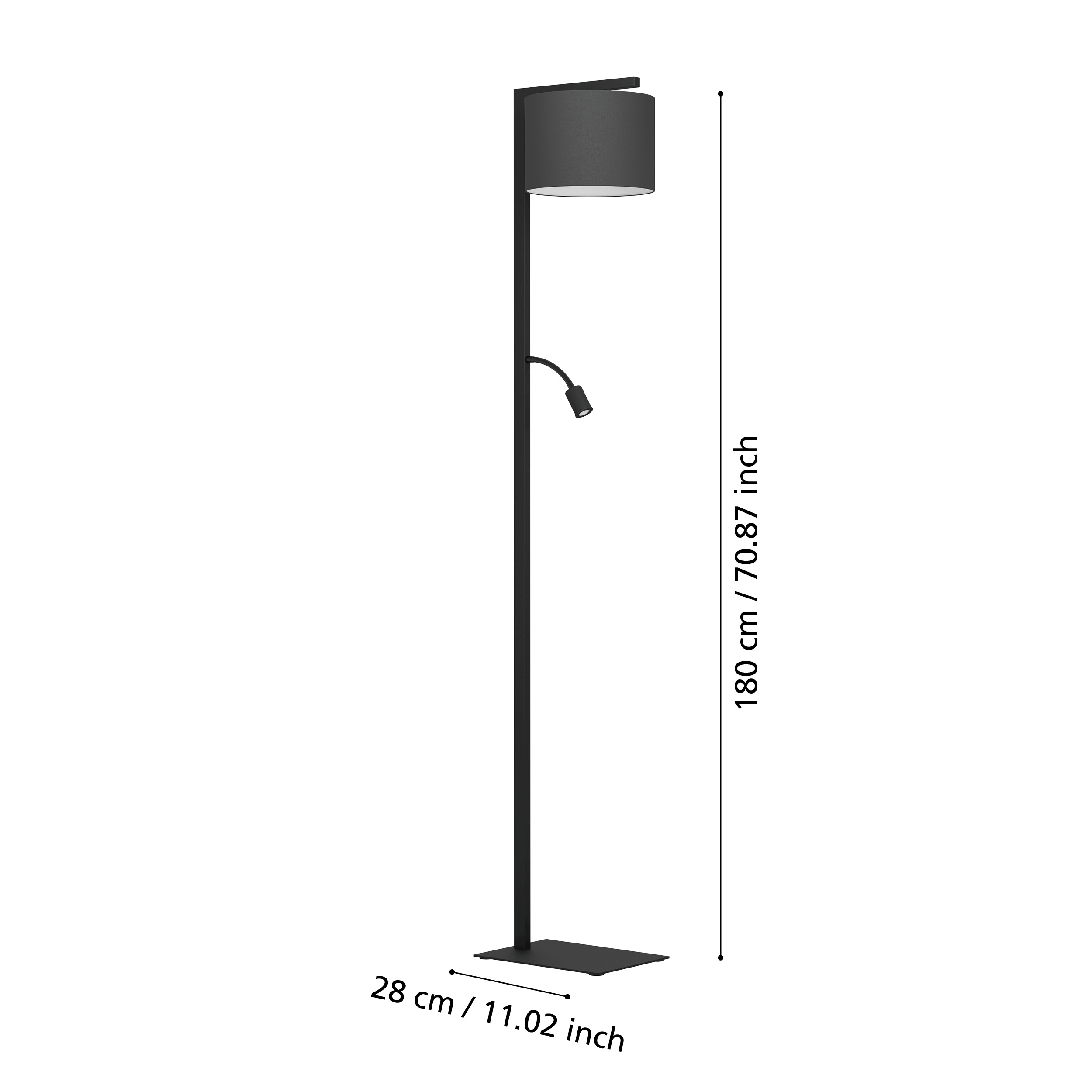 Lampadar FOLIGNO 390068, Otel cu abajur din textil, H:180 cm - imagine 6