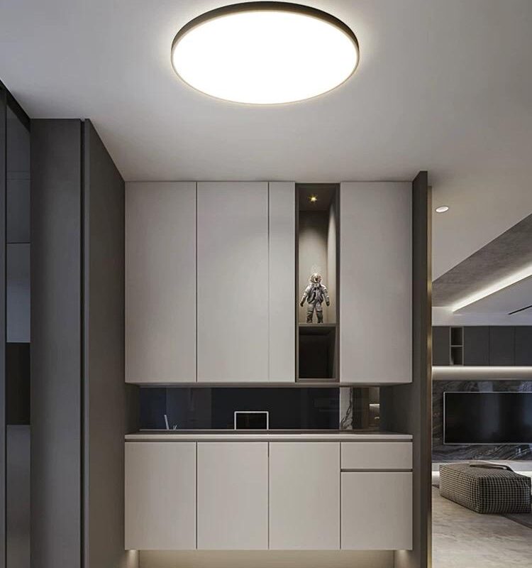 Alternative view of Plafoniera LED Negru IP44 Ultra Slim Grosime 2.1cm D50cm 6500K