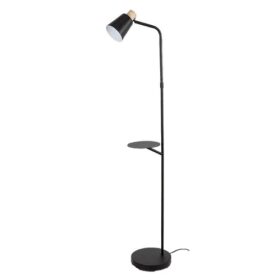 Lampadar cu etajera RBL 74229, 1xE27, H:150 cm, metal negru