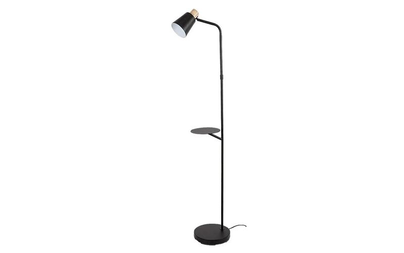 Lampadar cu etajera RBL 74229, 1xE27, H:150 cm, metal negru