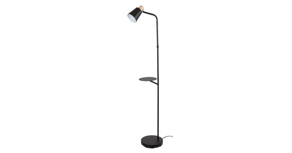 Lampadar cu etajera RBL 74229, 1xE27, H:150 cm, metal negru