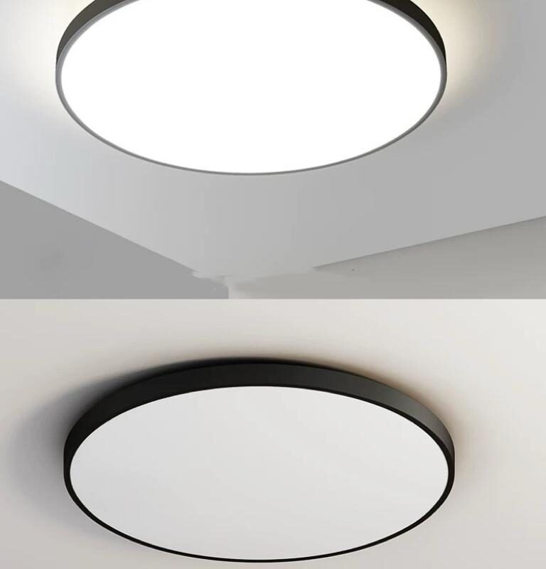 Alternative view of Plafoniera LED Negru IP44 Ultra Slim Grosime 2.1cm D40cm 6500K