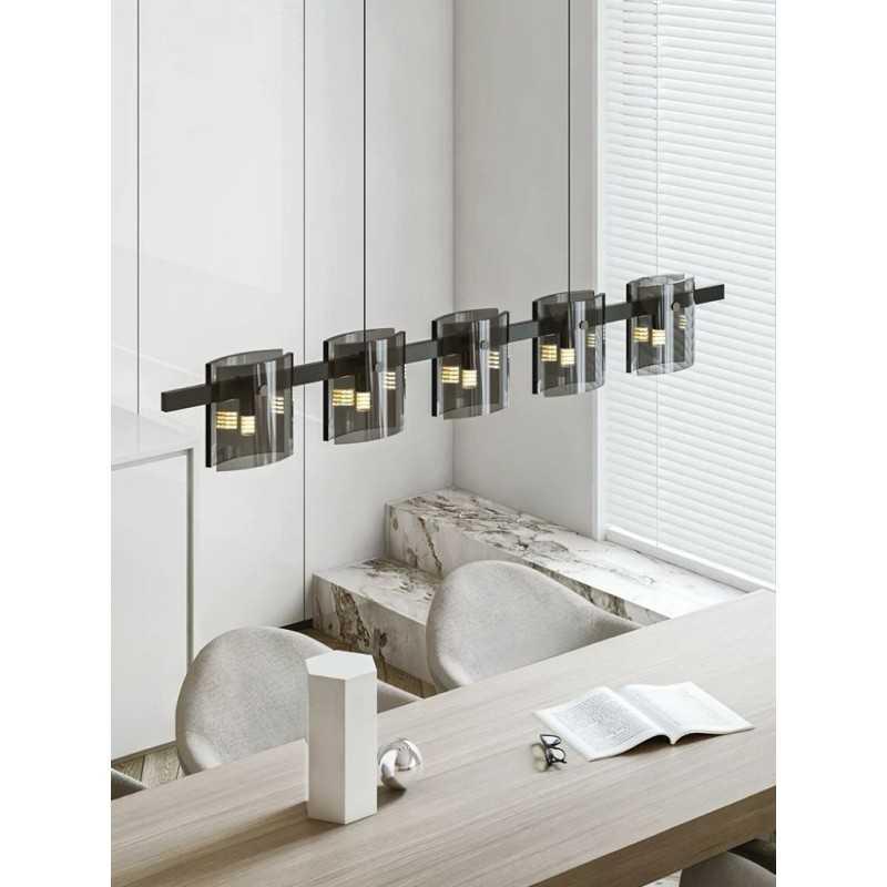 Lustra Modern Black Glass G9 X 5 D1200mm